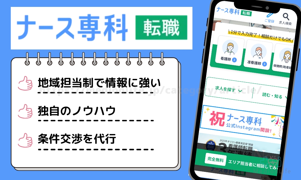 ナース専科転職 特徴