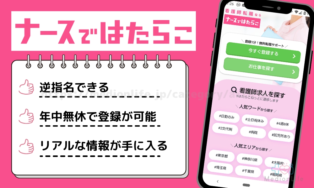 ナースではたらこ 特徴