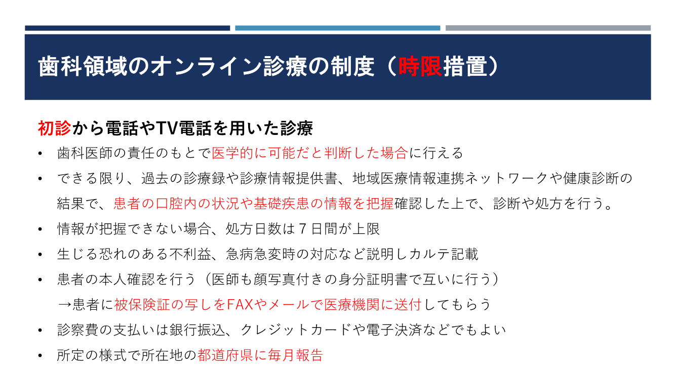 歯科医師向け 3 3 歯科オンライン診療 相談について 新型コロナ編 オンライン診療 完全ガイド
