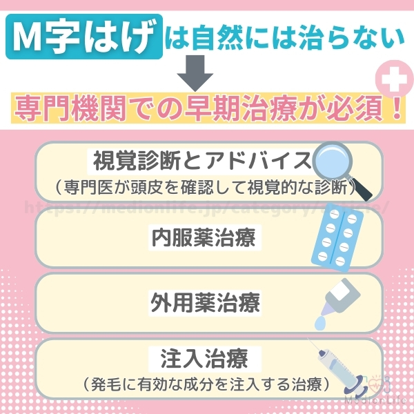 M字はげ早期治療が必須