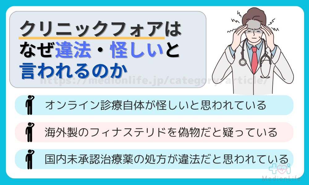 クリニックフォア 違法 怪しい 理由