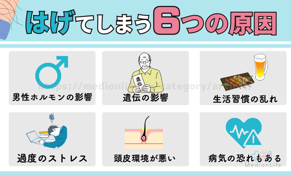 はげ 6つの原因