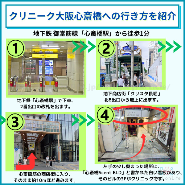 クリニーク大阪心斎橋 アクセス