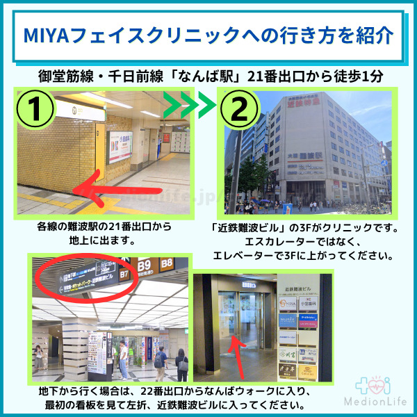 MIYAフェイスクリニックへのアクセス